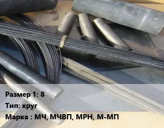 Молибден 8 круг Марка: МЧ, МЧВП, МРН, М-МП